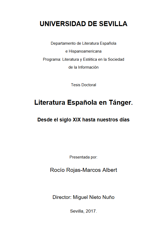 Literatura Española en Tánger desde el siglo XIX hasta nuestros días